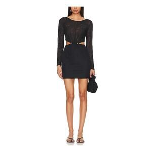 Elegant Black Cut-Out Dress swim cover